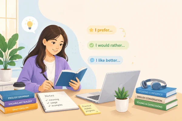 arti prefer dalam bahasa inggris