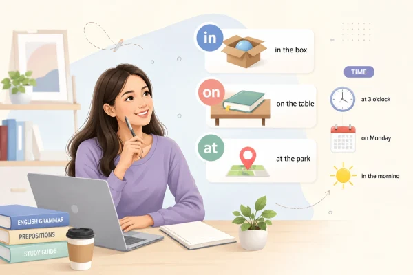 perbedaan dan cara menggunakan in on at bahasa inggris