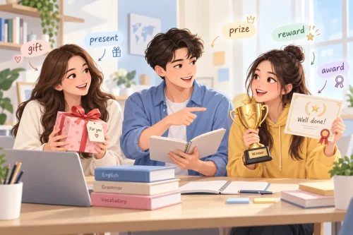 perbedaan gift, present, reward, award dalam bahasa inggris