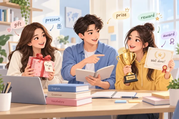 perbedaan gift, present, reward, award dalam bahasa inggris